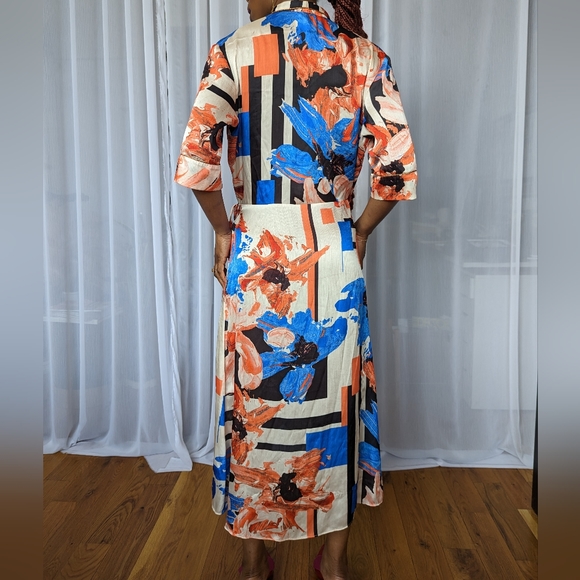 Graphical Midi Wrap Dress - Opificio Modenese | Size Small - Picture 4 of 8
